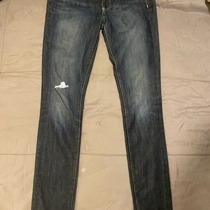 Paige Blue Heights Low Rise 12” Peg Denim Blue Jeans